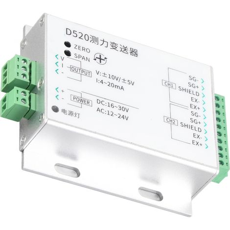 Druckmessumformer, Kraftmesswandler, Sensor, 2 Eingänge, 1 Ausgang, 1630 V DC, 1224 V AC (Spannung 0‑±10 V), Spannung 0‑±10 V (1/5)