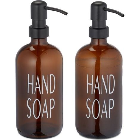Set di 2 contenitori per sapone in vetro (1/5)