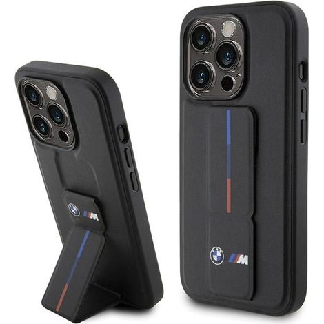 Funda BMW BMHCP15X22GSLK para iPhone 15 ProMax de 6,7" negra/negra, carcasa rígida, agarre estampado en caliente. (1/5)