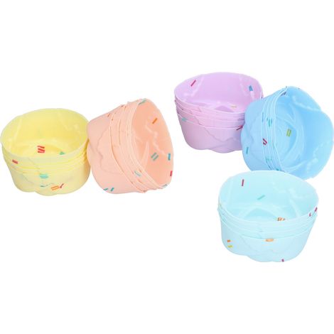 20-teiliges Set aus Silikon-Muffinförmchen, Cupcake-Formen, Puddingformen und Rosenmotiven (1/5)