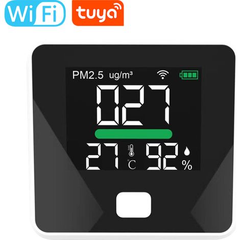 Irovami Moniteur PM2.5 Tuya Wifi 3 en 1 – T°/humidité, alarme – Idéal pour maison, bureau, voiture (1/5)