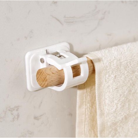 Lot de 8 Crochets Autocollants pour Tringle à Rideaux,Barres de Vitrage, Auto-AdhéSif Sans Perçage Tringle à Rideau Support pour Serviettes, Rideaux, Manteaux, Blanc (1/4)