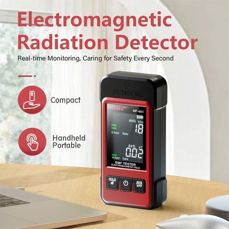 NOYAFA NF-601 Détecteur de rayonnement portatif Compteur Geiger Testeur électromagnétique Dosimètre Champ électrique multifonctionnel magnétique avec alarme sonore et lumineuse (1/5)
