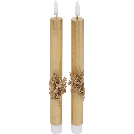 Lote de 2 velas LED Lupa tipo barra doradas - Atmosphera créateur d'intérieur (1/5)
