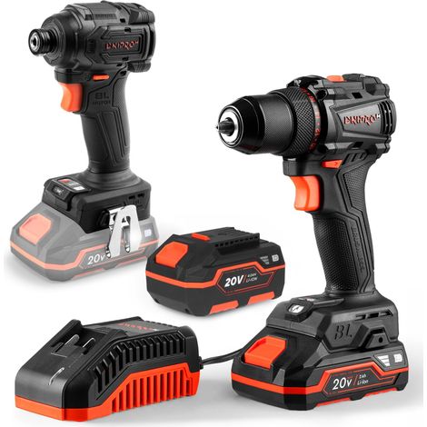 Kit Dnipro-M DM20: atornillador DTD-201BC, taladro CD-200BC KIT y batería BP-240 de 20 V y 4 Ah (1/5)