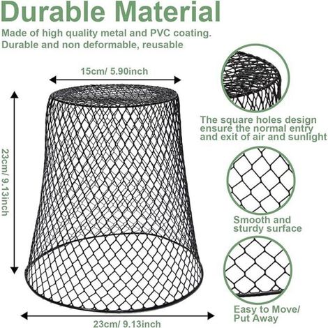 Lot de 12 cages de protection pour plantes – Grillage métallique 23x23x15cm, protège fleurs et légumes, anti-animaux, jardin extérieur