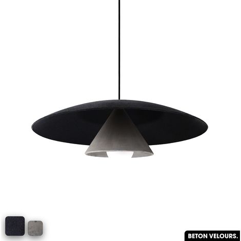 Lampe de suspension en béton velours - OLEMI VELVET CONCRETE ANTHRACITE - GRIS (1/3)