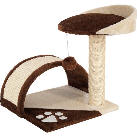 lionto Tiragraffi per Gatto Albero Tiragraffi Gatto Gioco Giocattolo Gatti Altezza 43 cm, Marrone/Beige (1/5)