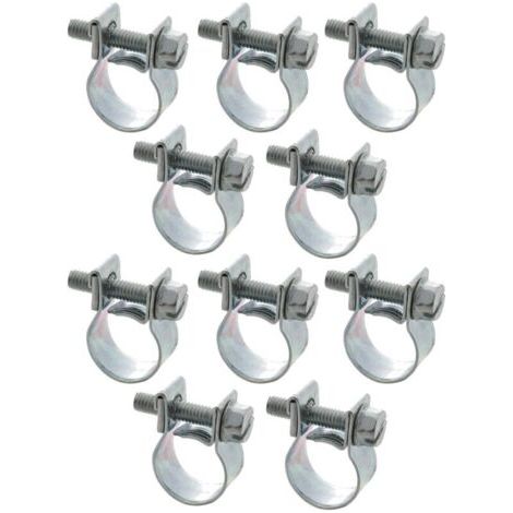 10x Collier de Serrage Mini à Visser Durite Essence Carburant Tuyau Auto Moto Scooter Tondeuse Mobylette Fixation, 6-8mm