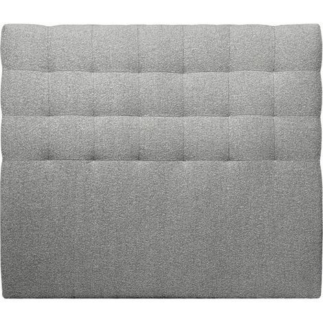 Tete de lit Capitonnée Bouclette Gris L 180 cm - Ep 10 cm rembourré (1/4)