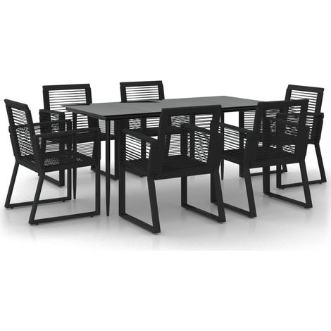 Maison Exclusive - Set da Pranzo da Giardino 7 pz Nero in Rattan PVC (1/5)