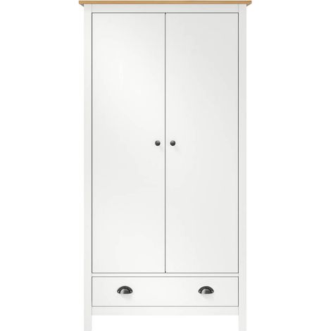 Maison Exclusive - Garde-robe à 2 portes Hill Blanc 89x50x170cm Bois de pin solide (1/5)