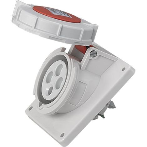 Socle de prise industrielle à encastrer à 20° IP67 - 3P+T - 16A - 400V AC - Eur'Ohm