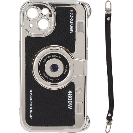 Étui téléphone Emily in Paris Vintage Appareil Photo 3D avec Dragonne, Noir, pour iPhone 13, Homme Femme Fille Garçon (1/5)