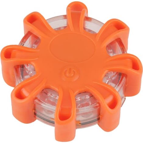 Feu de signalisation routière multifonctionnel à 8 LED, clignotant, pour voiture et bateau (orange) (1/5)