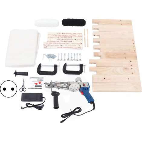 360°-Tuftingpistole mit verstellbarem Griff, Schere, Gobelinstoff, DIY-Teppiche und -Wandteppiche, 100–240-V-EU-Stecker (1/5)