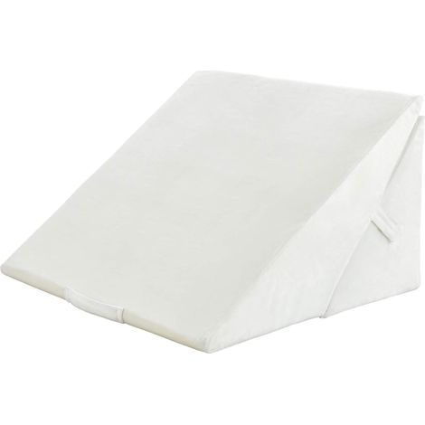 COSTWAY 7 in 1 Orthopaedisches Keilkissen, Schlafkissen aus Memory Foam, Kopfkissen mit abnehmbarem Bezug, Lesekissen mit Griff und Klettverschluss, Relaxkissen, Nackenkissen, Rueckenkissen Weiss (1/5)