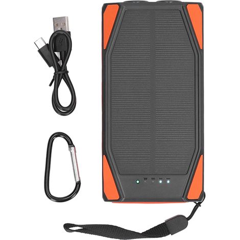 Ortviai Power Bank Solaire 10000 mAh avec Charge Sans Fil et 2 Ports USB – Idéal pour Camping et Randonnée (1/5)