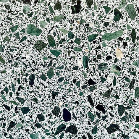 Véritable Terrazzo 12 mm - Vert des Alpes - Poli brillant - 60x60x1,2cm