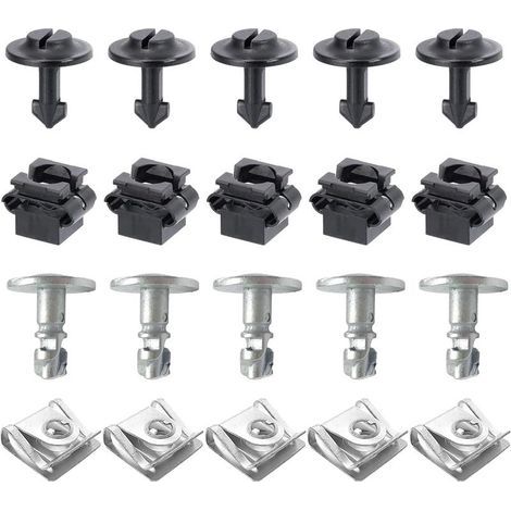 20 PCS Clips de Fixation Voiture de Protection de Soubassement, Rivet Plastique, Agrafe Carrosserie, Kit de Montage Vis Cache pour Moteur, Pièces Auto pour Audi A3 A4 A6 A8 TT (1/5)