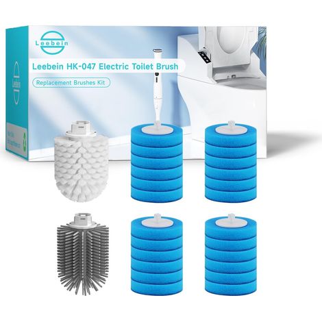 Kit de 26 têtes de brosse de rechange pour brosse WC électrique Leebein HK-047, nylon dur, tête en silicone TPU et 24 brosses jetables pour un nettoyage efficace - Machine non incluse (1/5)