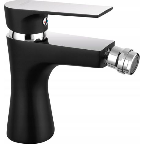 Ferro Algeo Square robinet bidet noir et chrome design moderne