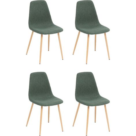 Lot de 4 Chaises Design "Roka" 87cm Vert Cèdre (1/4)