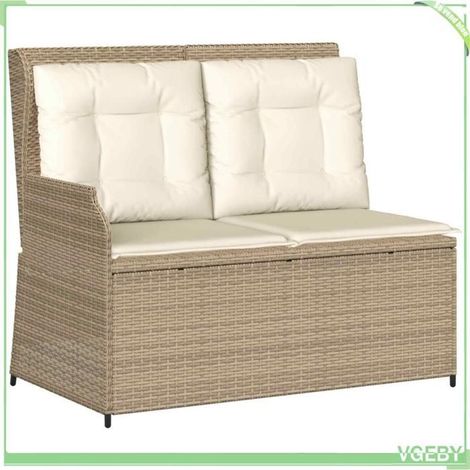 Banc de jardin - FAFEICY - 3394453 - Dossier réglable - Polyrotin beige - 2 places (1/5)