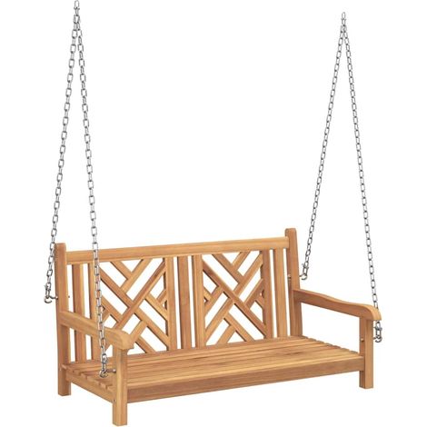 Banc Balançoire Marron 114 x 60 x 64 cm Bois de teck solide CFW553788 (1/5)