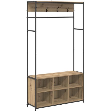Coat Stand with Shoes Bench Artisan Oak 100 x 32 x 180.5 cm vidaXL (1/5)