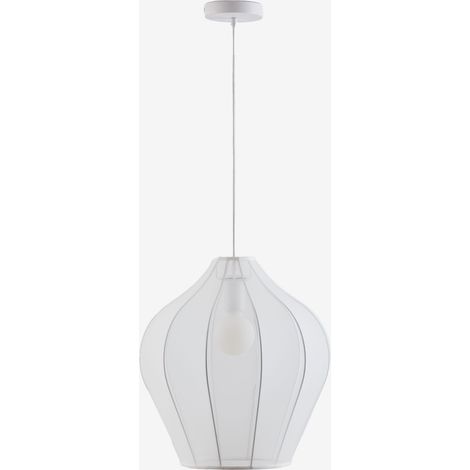 SKLUM Deckenleuchte Belisa aus Metall und Stoff Weiss Ø40 cm