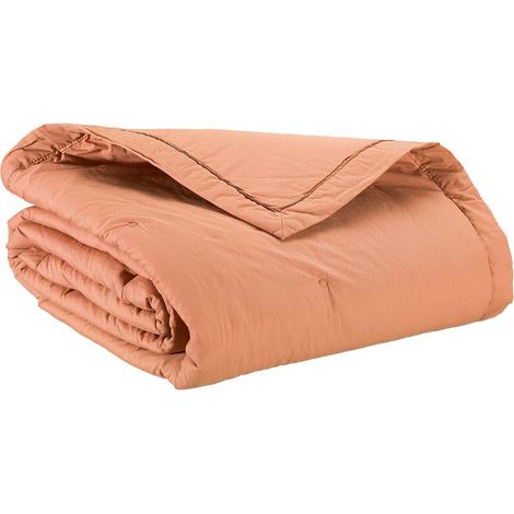 VIVARAISE - Jeté de lit Tika Vivaraise - 260 x 260 cm, moutarde, coton et polyester