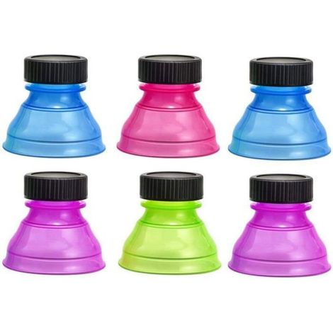 Couvercle Reutilisable - Pour Canette Boisson Gazeuse Biere Soda - 5 3 X 6 3 Cm - Polypropylene - Lot De 6 (1/5)