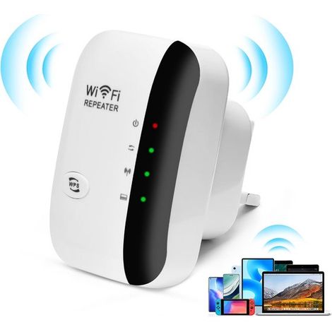 Ripetitore WLAN e amplificatore Wi-Fi fino a 300 Mbit/s - Installazione semplice e copertura completa fino a 200 m² (1/5)