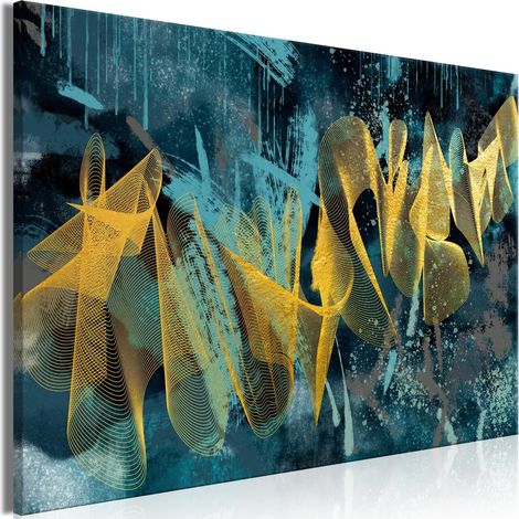 Tableau Golden Waves Wide - 60 x 40 cm (1/3)