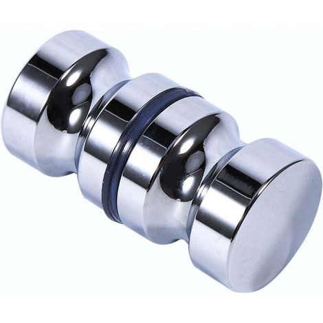 Alliage d'aluminium 1.1 "dia poignée de porte en verre simple poignée de cabinet de douche de salle de bain avec vis (1/4)