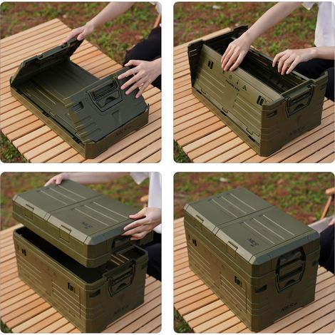 Coffre de camping pliable avec couvercle vert 50 l 222290500 222290500 222290500 222290500 (1/5)