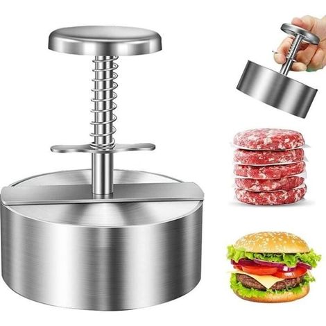 Burger Press, Adjustable Ground Beef Burger Press, Large Stainless Steel Mold for Meat, Fish, Vegan Burgers, [174]