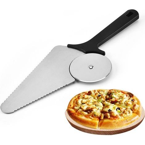 Roulette à pizza professionnelle 2 en 1 pour four à pizza, barbecue, pain, gâteau, biscuit (1/5)
