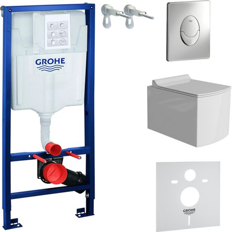 GROHE WC Set mit Vorwandelement, Wand-WC und Spülknopf (1/5)