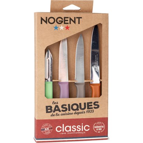 caja de 3 cuchillos y un pelador - 00098v - nogent 3 etoiles -