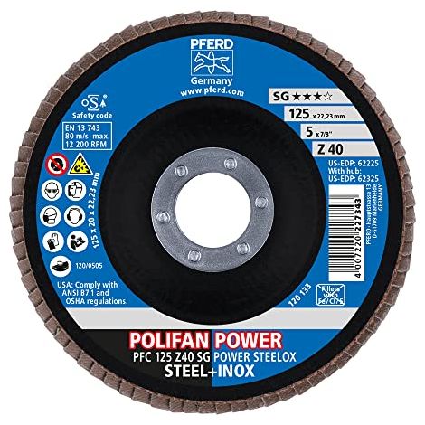 Disco lamellare POLIFAN Z SG POWER STEELOX D. 125 mm Z-40 granulazione conica (confezione da 10) (1/4)