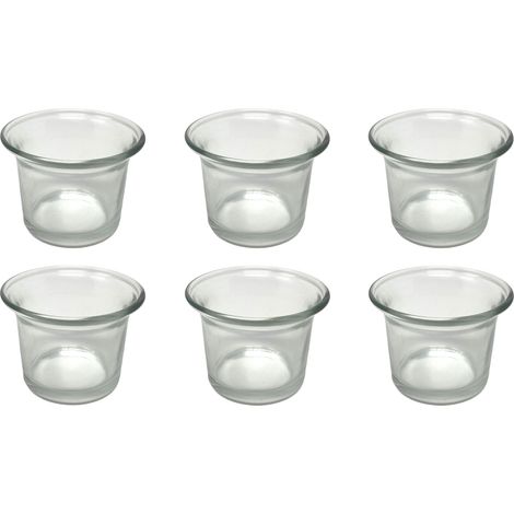 6x verres à bougie chauffe-plat Verre à bougie chauffe-plat transparent courbé 4,5 cm de haut Bougeoir (1/2)
