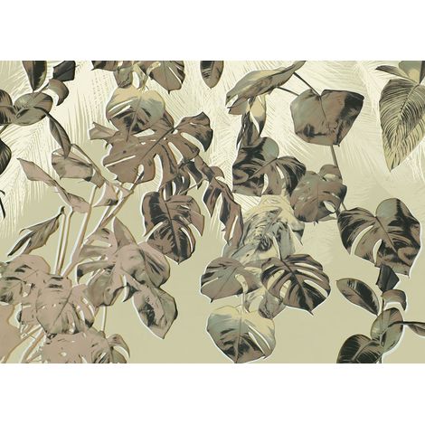 papier peint panoramique feuilles de palmier beige - Komar (1/3)