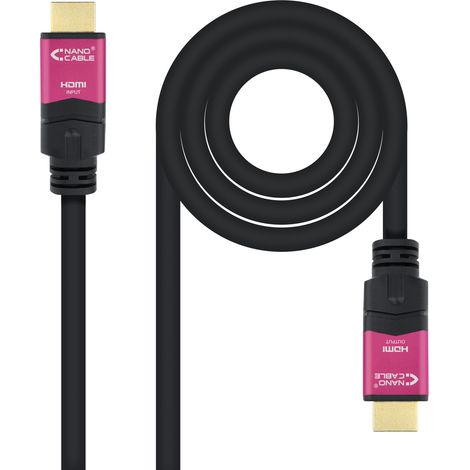 Cable HDMI 2.0 4K Nanocable 10.15.3720/ HDMI Macho - HDMI Macho/ 20m/ Negro