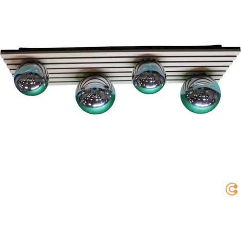 [NEUWERTIG] B-Ware Just Light Deckenleuchte Deckenlampe Green Stika Holz Glas Rauchgrau G9 Led