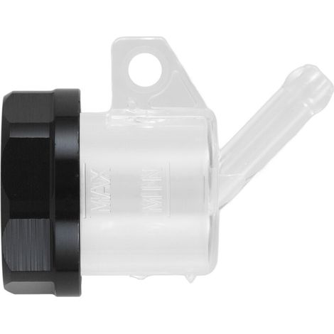 Depósito de líquido de frenos ABS negro para motocicleta, capacidad óptima y a prueba de fugas. (1/2)