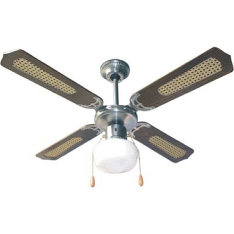 Ventilateur de plafond Country Domus 70W avec 4 pales lumineuses centrales 3 vitesses 106 cm avec marche arrie're