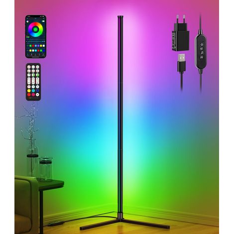 Lampadaire sur Pied Salon,130cm Lampadaire LED, Noir 16 Millions Couleurs Lampadaire Avec Télécommande Musique Sync, 68 Modes de Scène, pour Salon, Chambre, Salle (1/5)