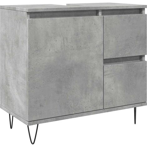 Maison Exclusive - Waschbeckenunterschrank Betongrau 65x33x60 cm